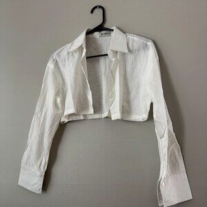 Kim Anh Bui Long‑Sleeve Cropped Blouse